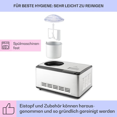 Klarstein Eismaschine, Softeismaschine für Joghurt, Softeis & Frozen Yogurt, Ice Cream Maker mit WiF