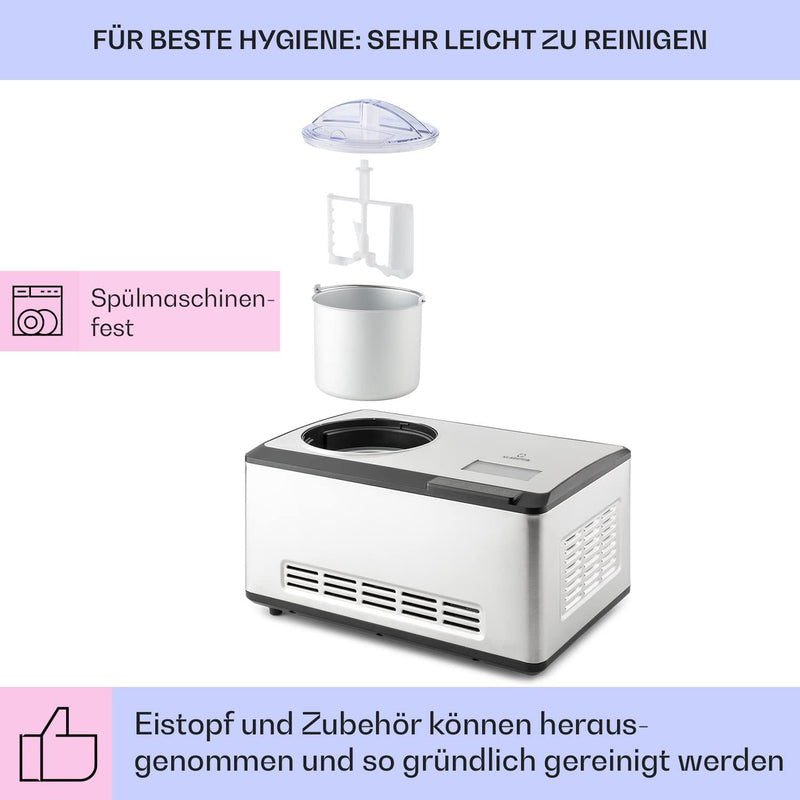 Klarstein Eismaschine, Softeismaschine für Joghurt, Softeis & Frozen Yogurt, Ice Cream Maker mit WiF