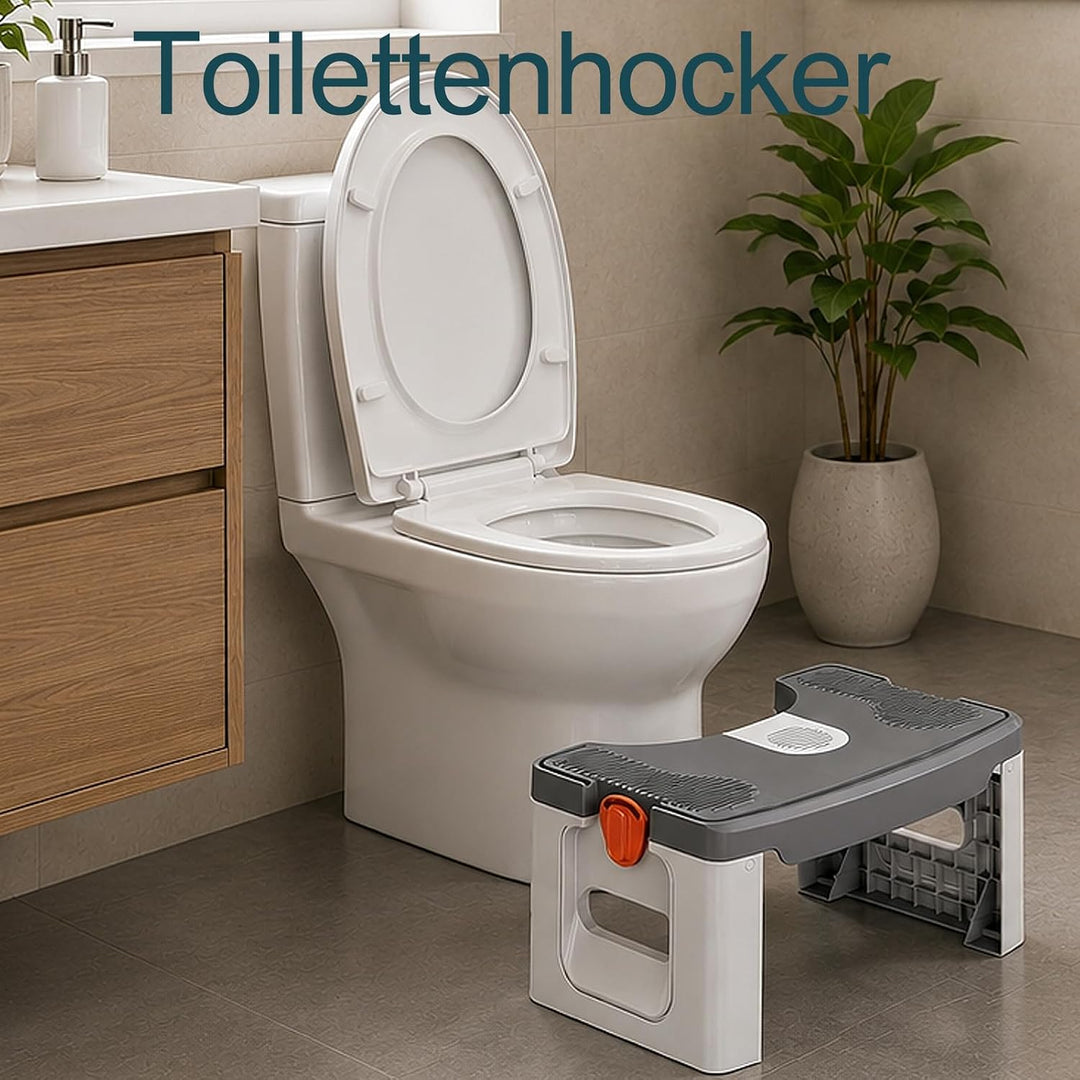 Faltbarer Toilettenhocker mit Sicherheitsfixierung, rutschfest &amp; faltbar