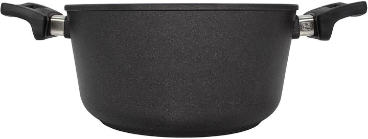 Eurolux Universal-Topfset Induktion Aluguss beschichtet 6-teilig - schwarze Koch-Töpfe Set &amp; Glas-De