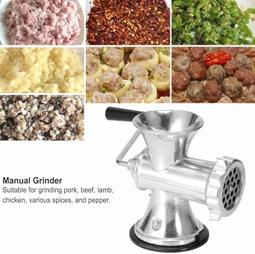 Manueller Fleischwolf aus Aluminiumlegierung, Handbetrieb mit Saugfuss, für Fleisch, Gewürze, Paprik