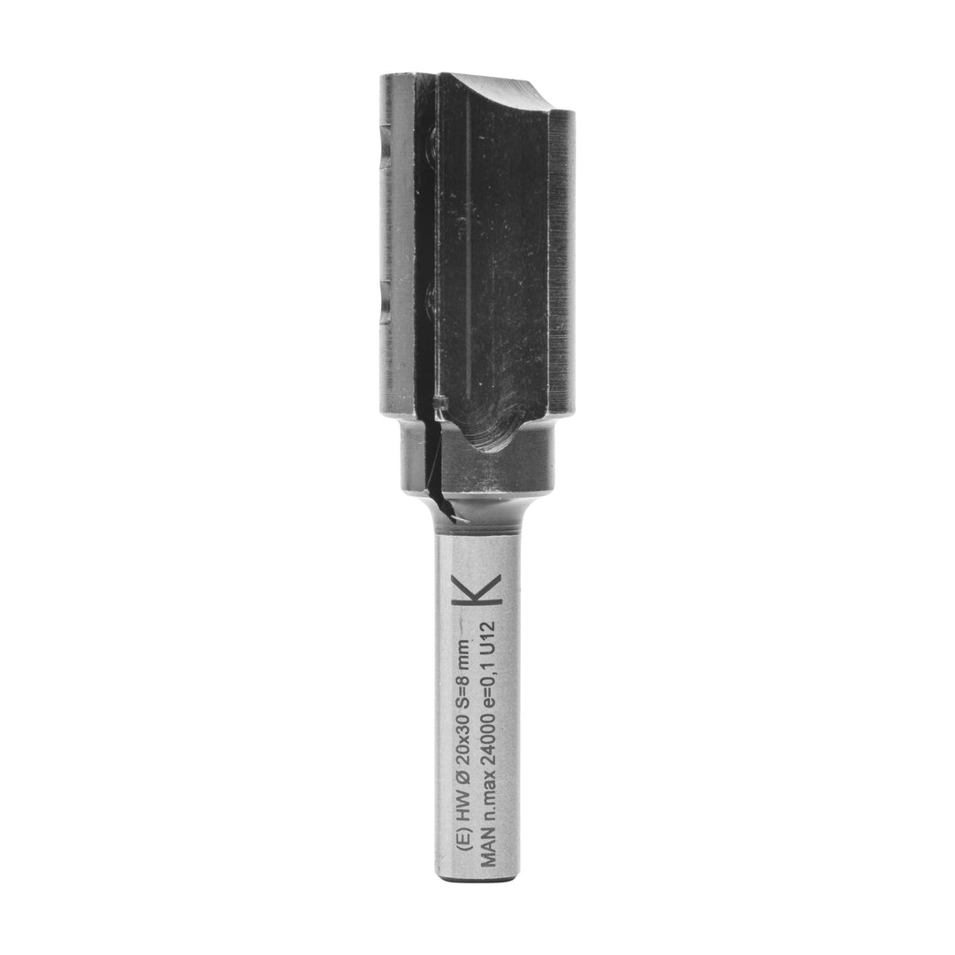 ENT 20050 Wendeplatten - Nutfräser HW, Schaft (S) 8 mm, Durchmesser (D) 20 mm, NL 30 mm, Z1, GL 74 m