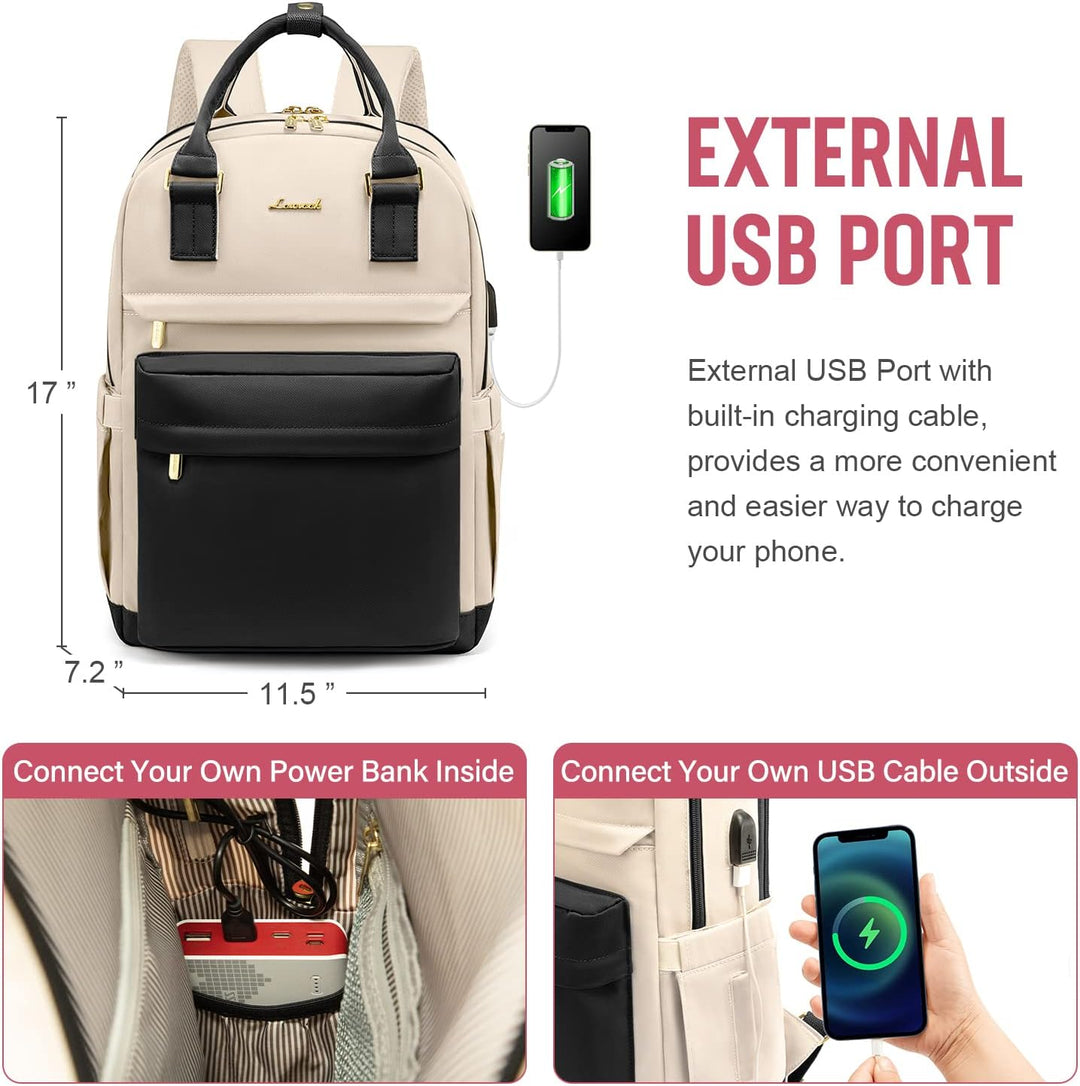LOVEVOOK 15,6 Zoll Laptop Rucksack Schulrucksack Mädchen Teenager Rucksack Damen mit Laptopfach, Was