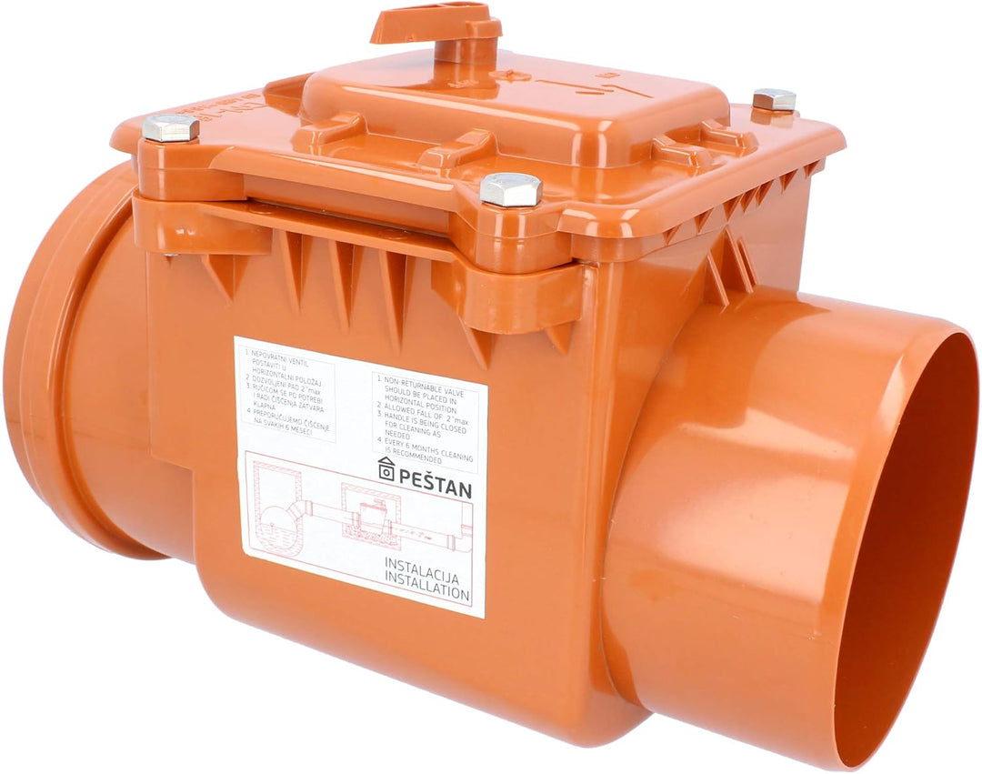 PEŠTAN Rückstauverschluss Ø DN 200 Orange | Rückschlagklappe Rückstauventil Rückstauklappe Rückstauv