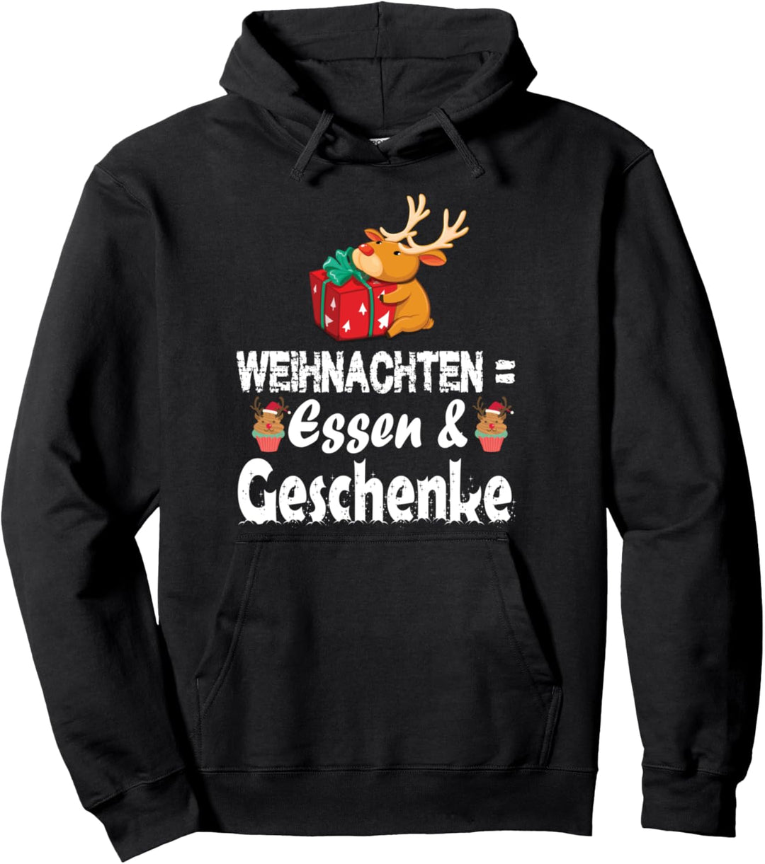 Weihnachten Essen und Geschenke Kinder Pullover Hoodie