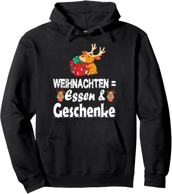 Weihnachten Essen und Geschenke Kinder Pullover Hoodie