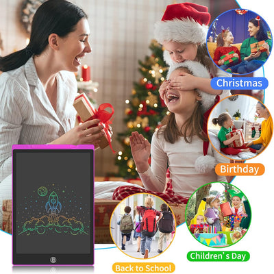 GUYUCOM LCD Schreibtafel 12 Zoll LCD Zaubertafel, Bunte Kinder Zeichentafeln Mal Tablet, Verbesserte