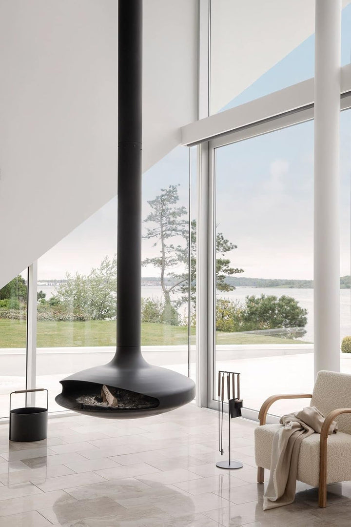 blomus Holzkorb ASHI | Feuerholzkorb mit Griff in Braun | 37L x 35B x 45H cm | Karminkorb aus pulver