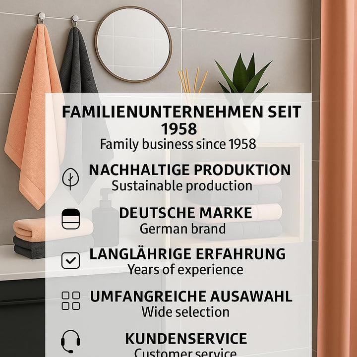 Betz 6 Stück Handtücher Palermo 100% Baumwolle Grösse 50 x 100 cm Handtuch Set Farbe anthrazit und a