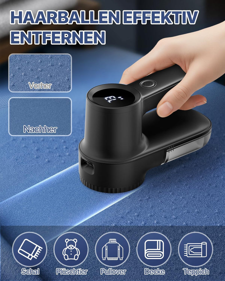 Fusselrasierer Elektrisch, [USB Aufladung- 2000mAh] Fusselrasierer mit LED-Digitalanzeige, 3 Einstel