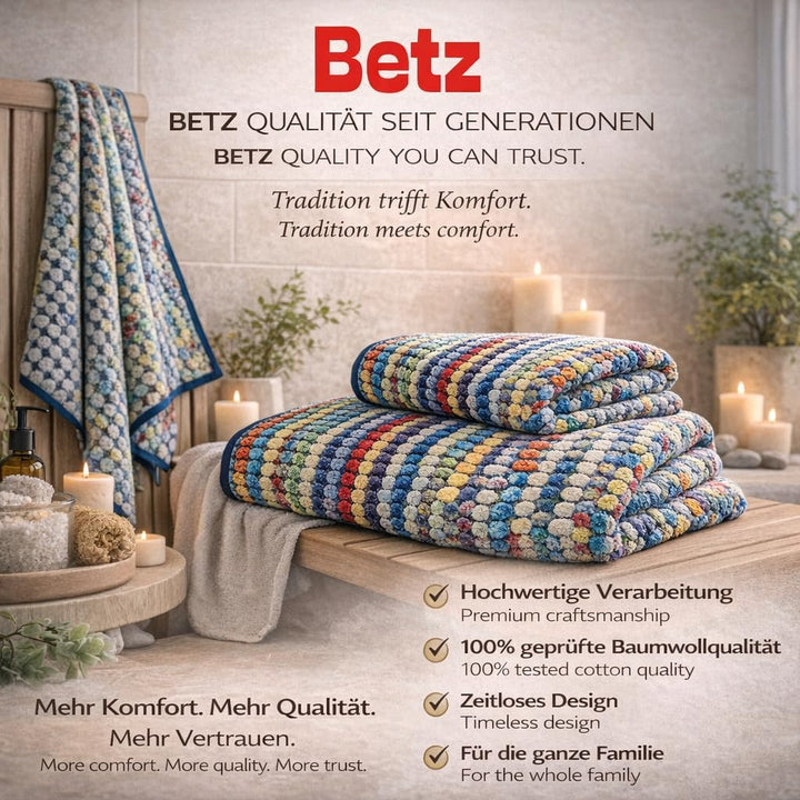 Betz 2 Stück Badetücher XXL Duschtücher Saunatuch Badetuch 100% Baumwolle Duschtuch Karo BUNT Grösse