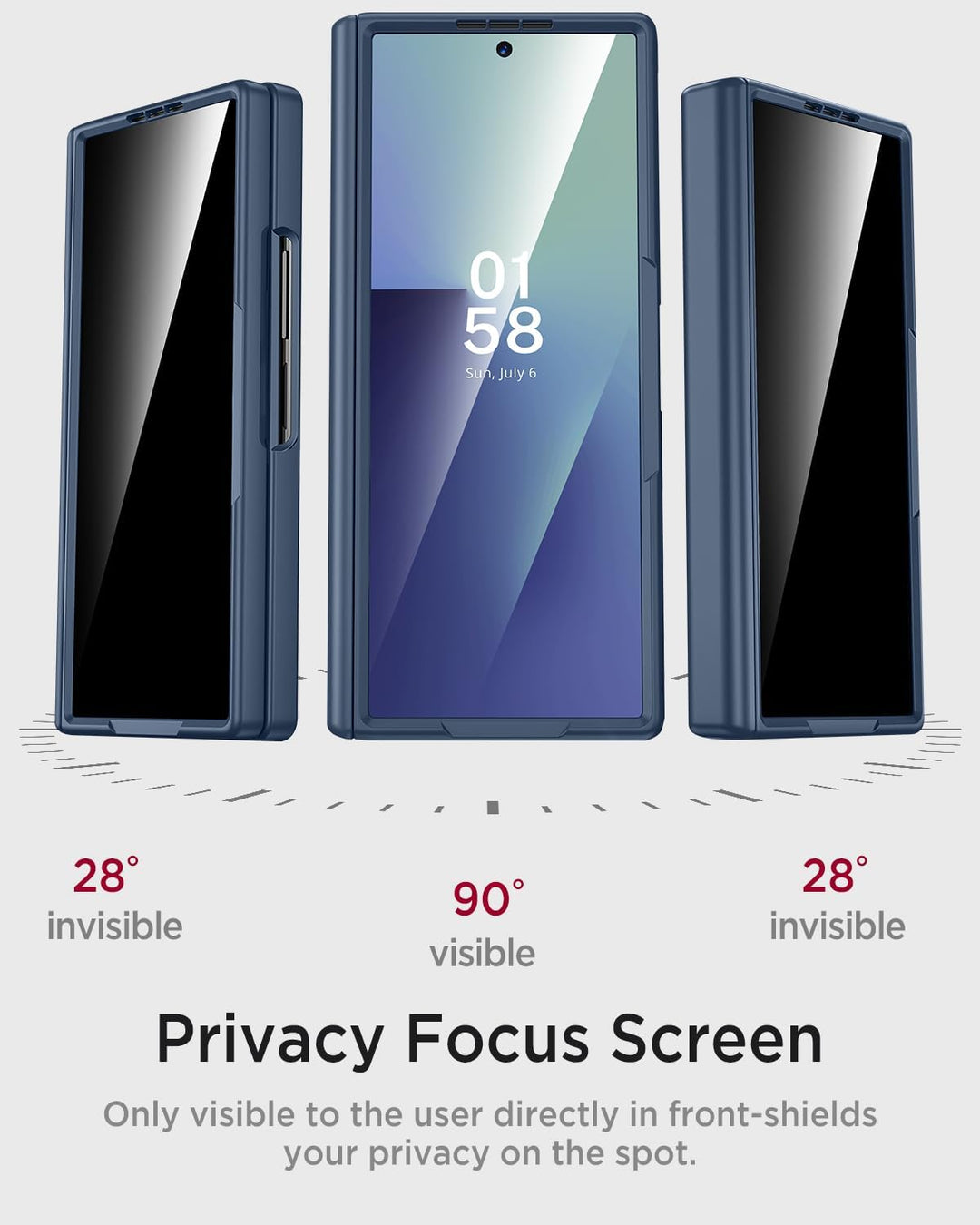 Miimall Kompatibel mit Samsung Galaxy Z Fold 7 Magnetisch Hülle, Anti-SPY Displayschutz & Scharniers