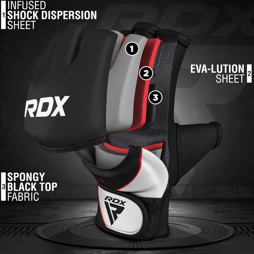 RDX MMA Maya Hide Handschuhe, Leder, Training, Kampfkunst, Boxsack, Kampf, Sparring, Kickboxen S sch