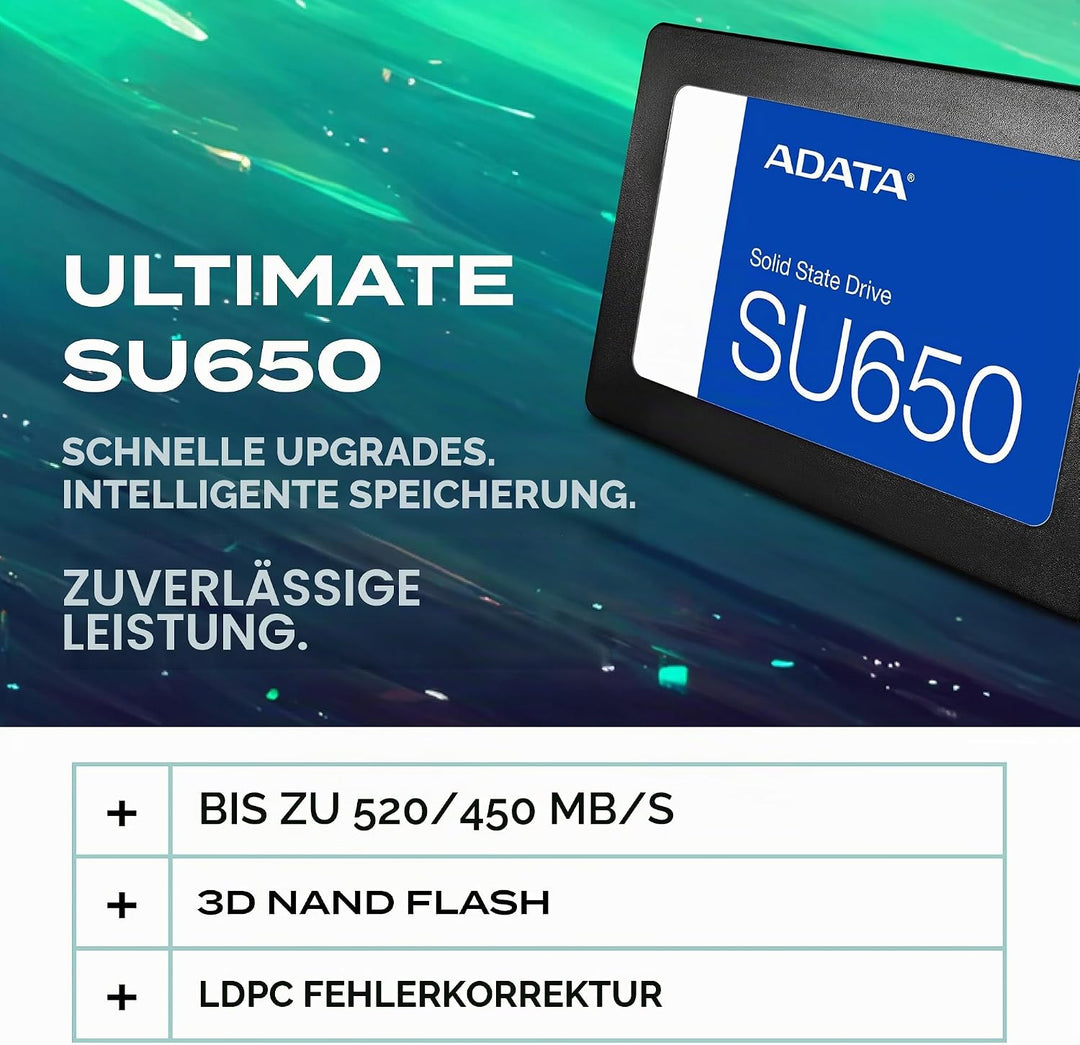 ADATA ASU650SS-512GT-R internal solid State Drive 2.5 512 GB Serial ATA III 3D NAND