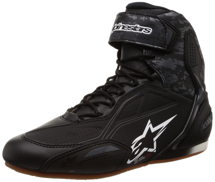 Alpinestars Faster-3 Shoes Black/White Herren Motorcycle Clothing 40 EU Black Dark Gray Gum, 40 EU B