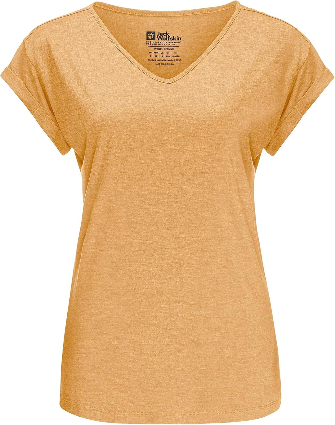 Jack Wolfskin Damen Coral Coast T W T-Shirt Shortsleeve S Honey Yellow, S Honey Yellow