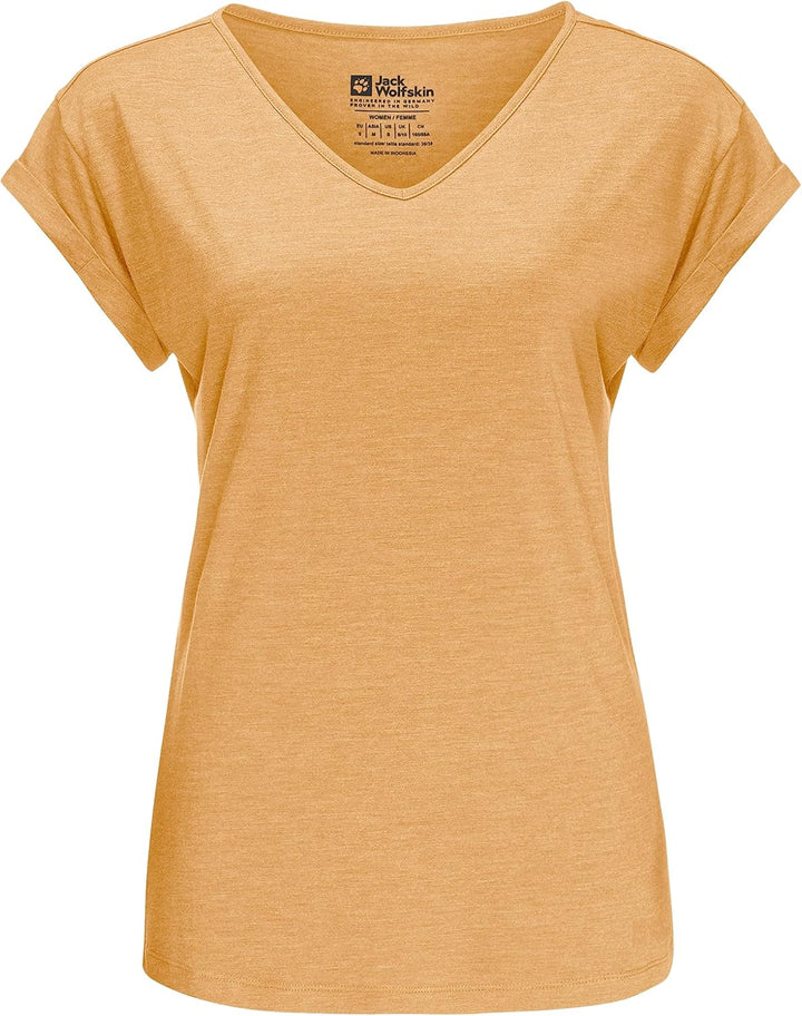 Jack Wolfskin Damen Coral Coast T W T-Shirt Shortsleeve S Honey Yellow, S Honey Yellow