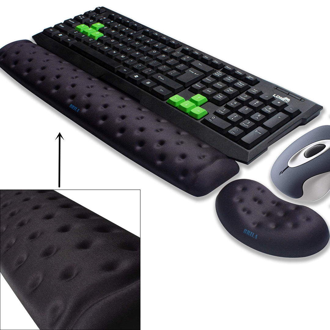 BRILA Ergonomisch Memory-Schaum Handgelenkauflage Set Für Tastatur und Maus - Handgelenkstütze Für G