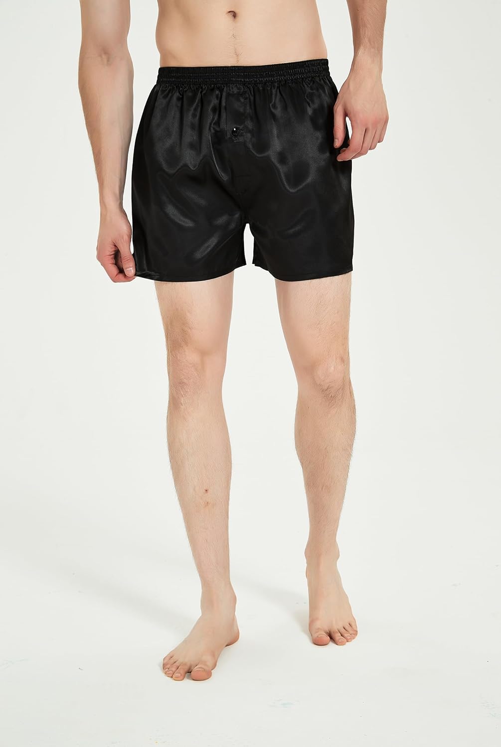JupiterSecret Herren Satin Boxershorts Pack Unterwäsche, Silk Feeling Schlafshorts mit elastischem B