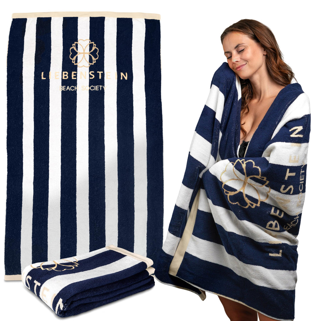 Liebenstein® Premium Strandtuch Beach Society – 100x180 cm – softig weiches Strandhandtuch mit styli