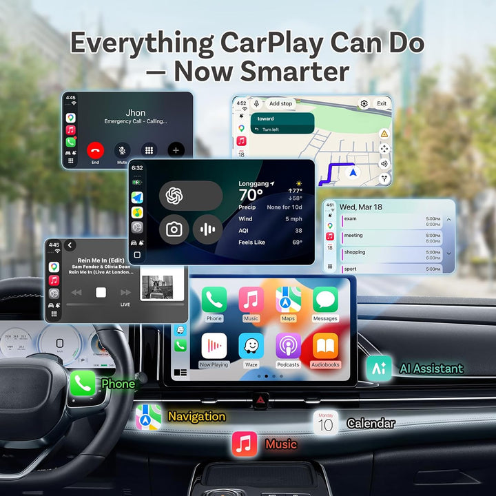 2026 Ottocast Mini Nova, Kabelloser CarPlay & Android Auto Adapter, Plug & Play USB, Automatische Ve