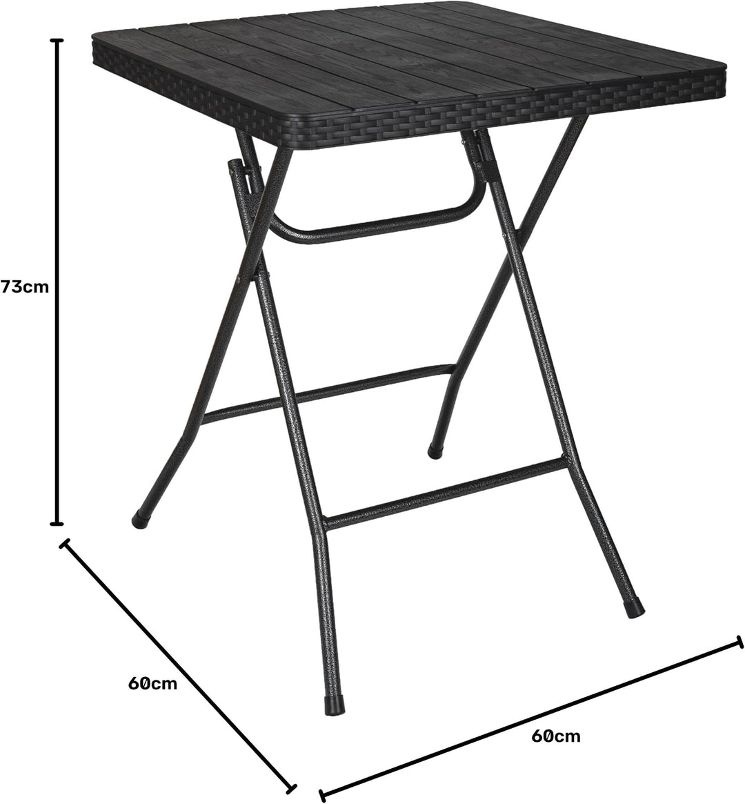 Koll Living Nomad Klapptisch 60x60 cm | Leichter Campingtisch faltbar | Kunststoff Tischplatte in Ho