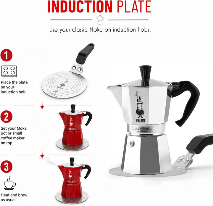 Bialetti Moka Induktionskochteller Adapter für die Verwendung von Kaffeekannen und Kochgeschirr auf
