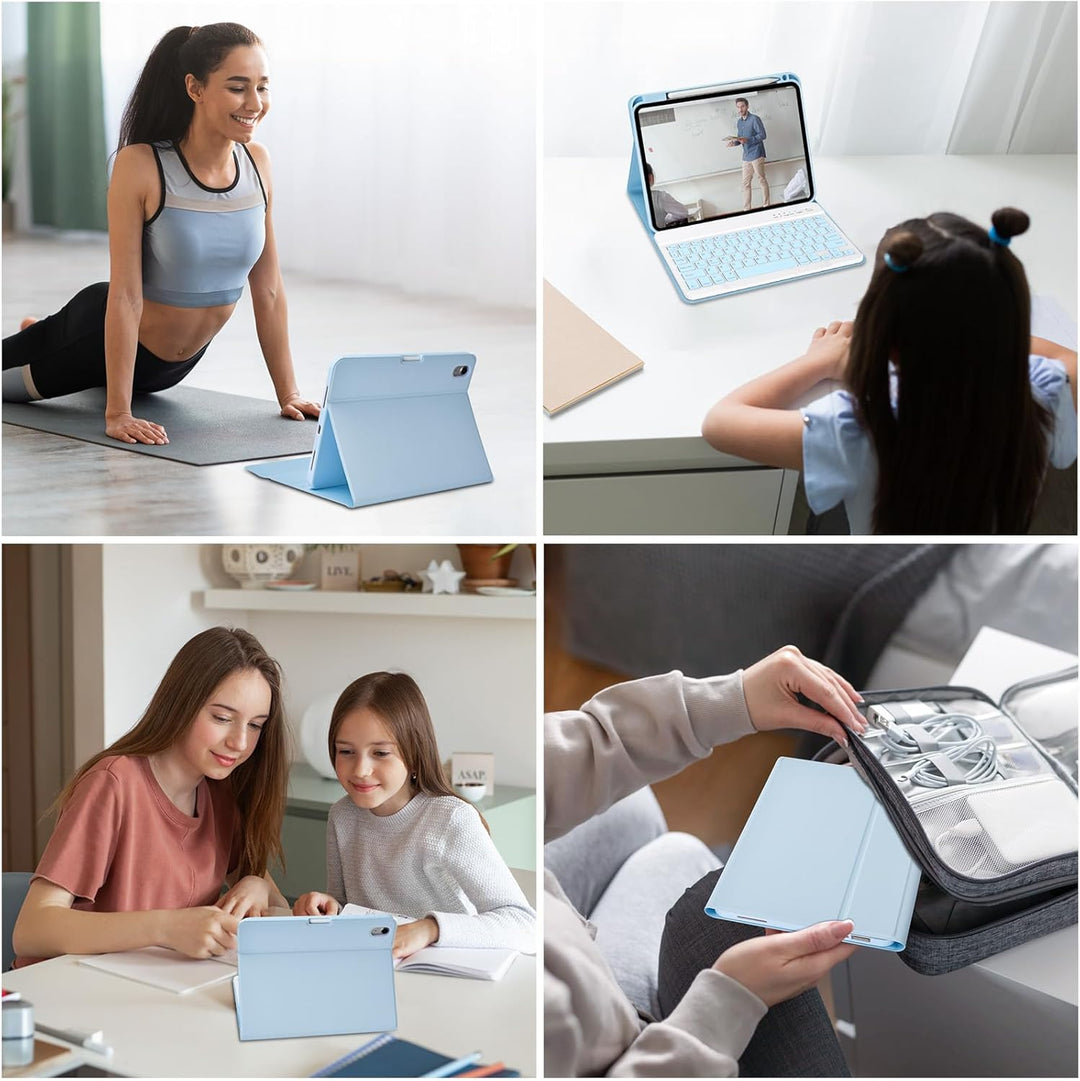 MMK Hülle mit Tastatur für iPad 10 Generation 2022(11/10.9 Zoll)/A16 11 Generation 2025, Abnehmbare