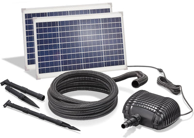 Solar Bachlaufset 70W Solarmodul 3400 l/h Förderleistung 3m Förderhöhe inkl. 5m Schlauch 32mm Bachla