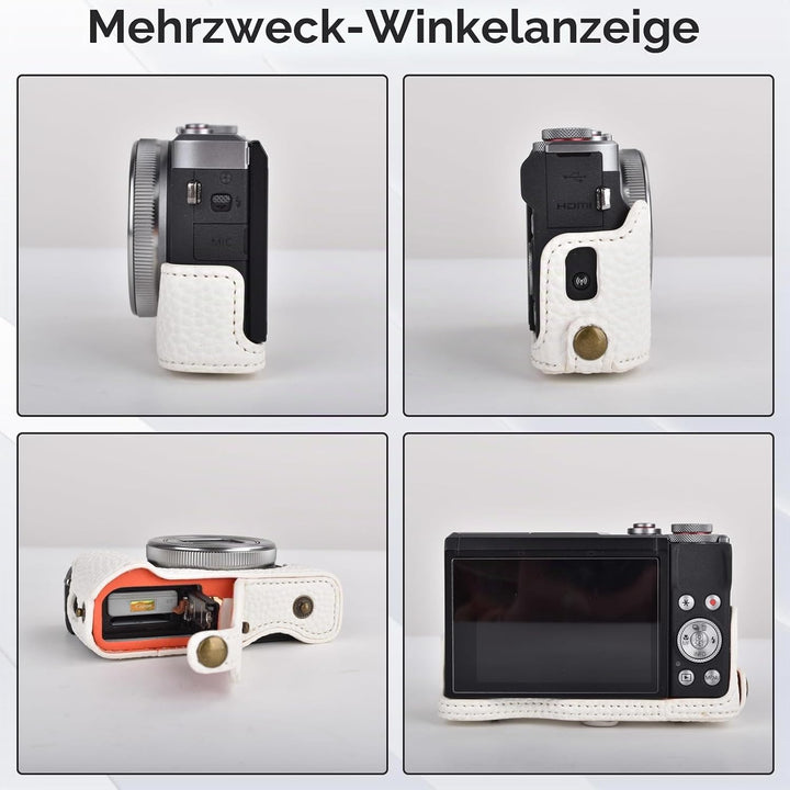 Rieibi G7 X G7X II G7X III Hülle, Vintage Leder Kameratasche für Canon PowerShot G7X G7X Mark II G7X