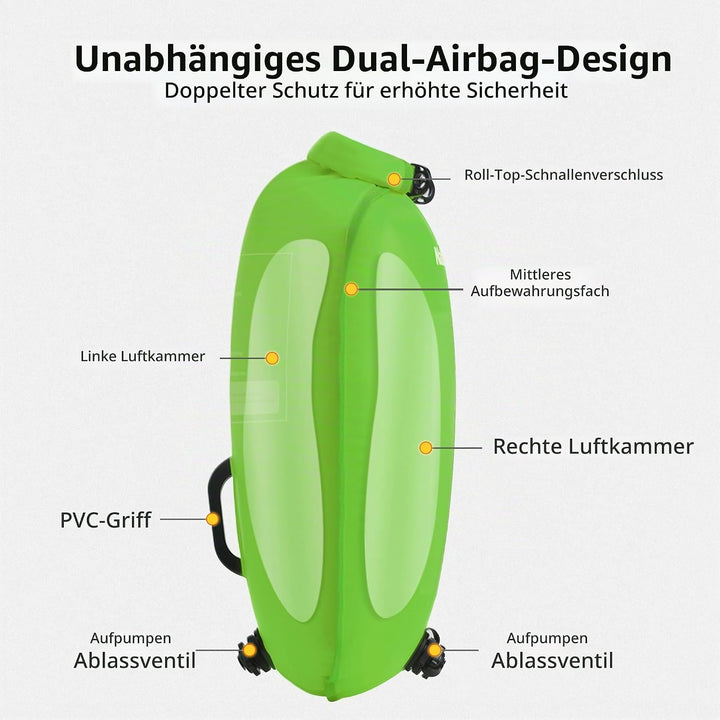 Naturehike 18L Schwimmboje Zwei Airbags Swim Boje Trockensack wasserdichte Strandtasche mit Verstell