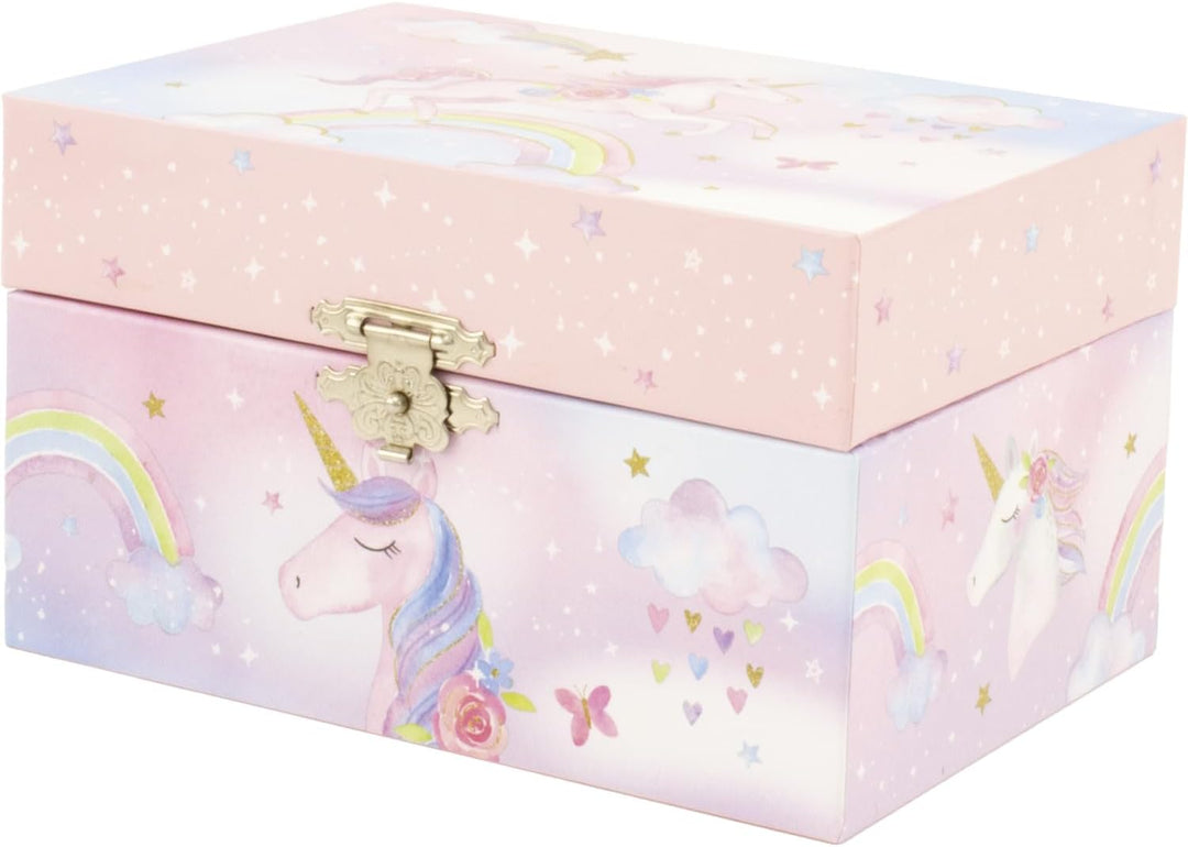 Ulysse Couleurs d'Enfance Musikkoffer Einhorn Regenbogen: Schmuckbox für Mädchen ab 3 Jahren, Rosa,