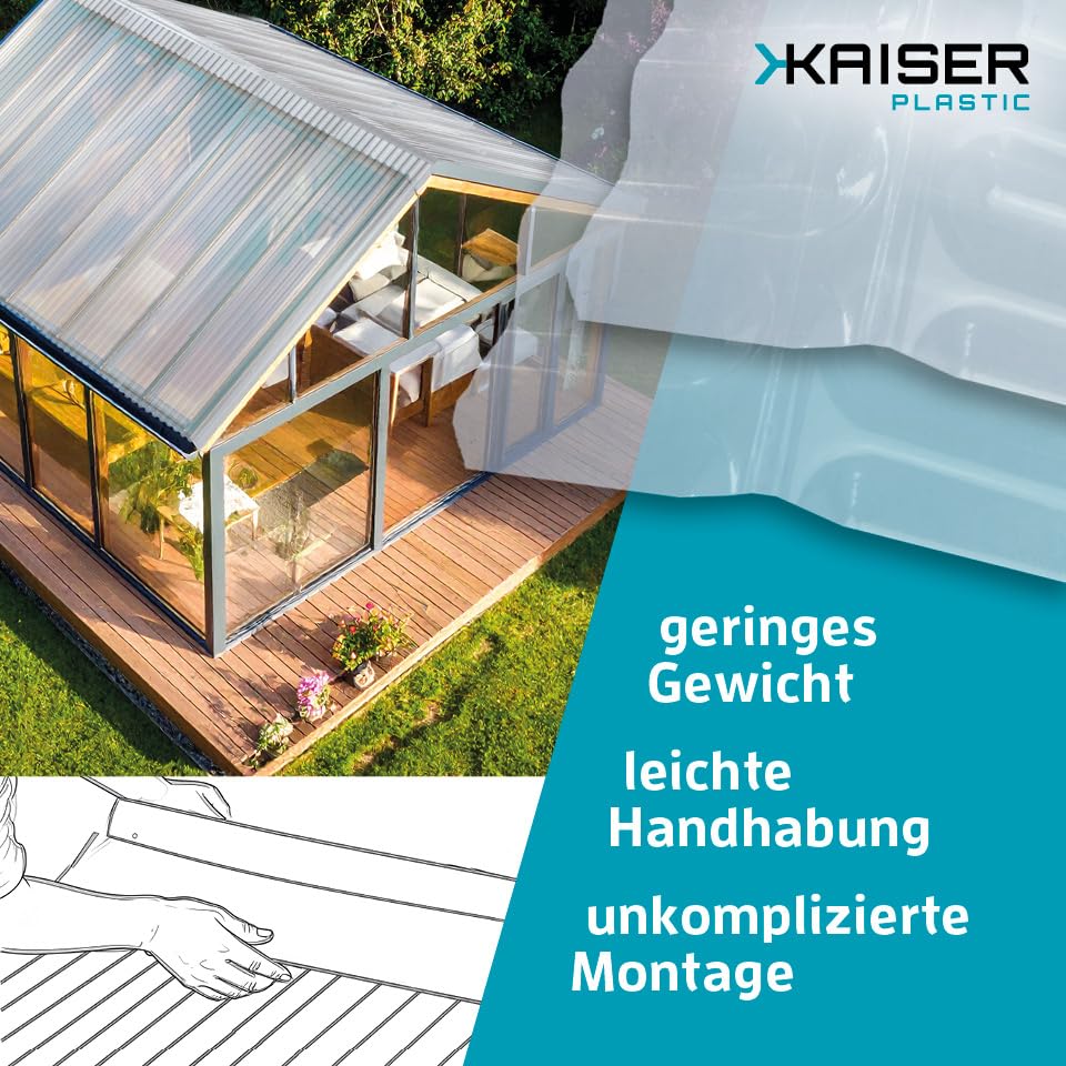 KAISER plastic® Firsthaube Klar | Wellplatten Dach Abdeckung, Welldach Kunststoff | Dachplatten wett