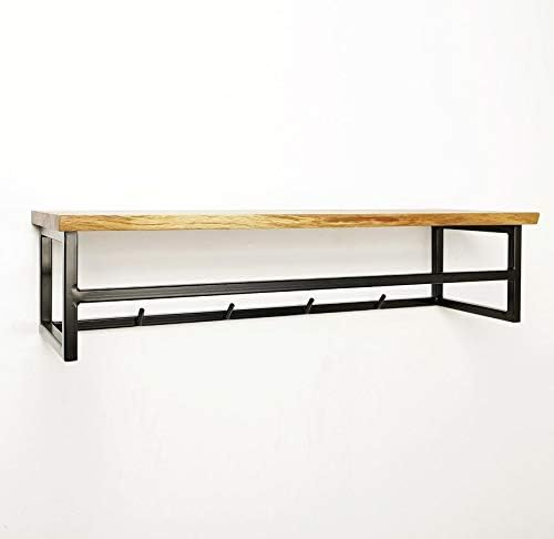 BestLoft.de Garderobe Garry aus Eiche und Stahl (92cm) 92 cm, 92 cm