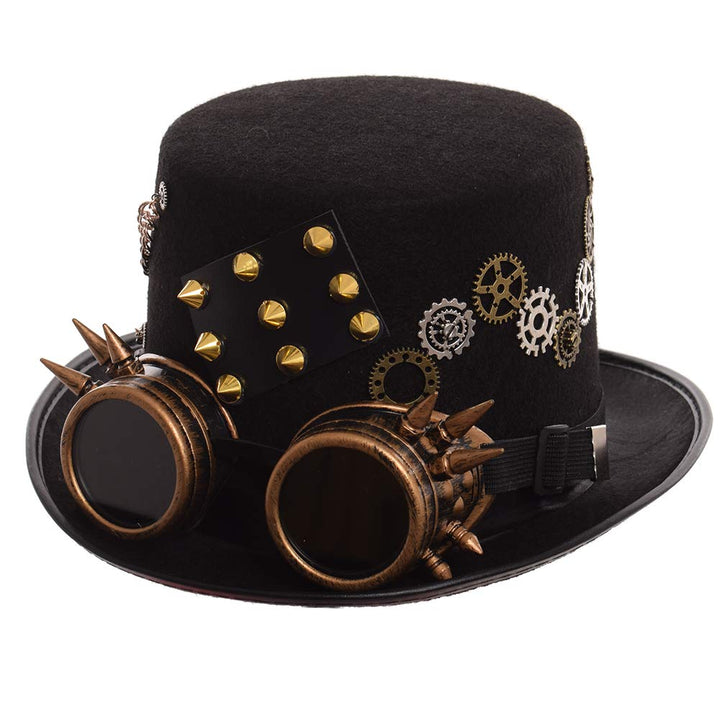 GRACEART Zauberkasten Steampunk Zylinder Hut Steampunk Herren and Steampunk Damen with Goggles, Gear