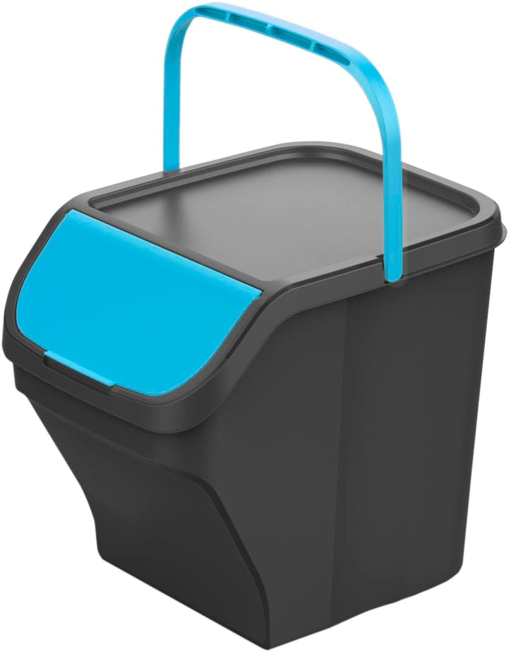 Gardissimo Stack Mülleimer, Blau, 25 Liter | Küche Stapelbox, Mülltonnenbox, Abfalleimer mit Deckel