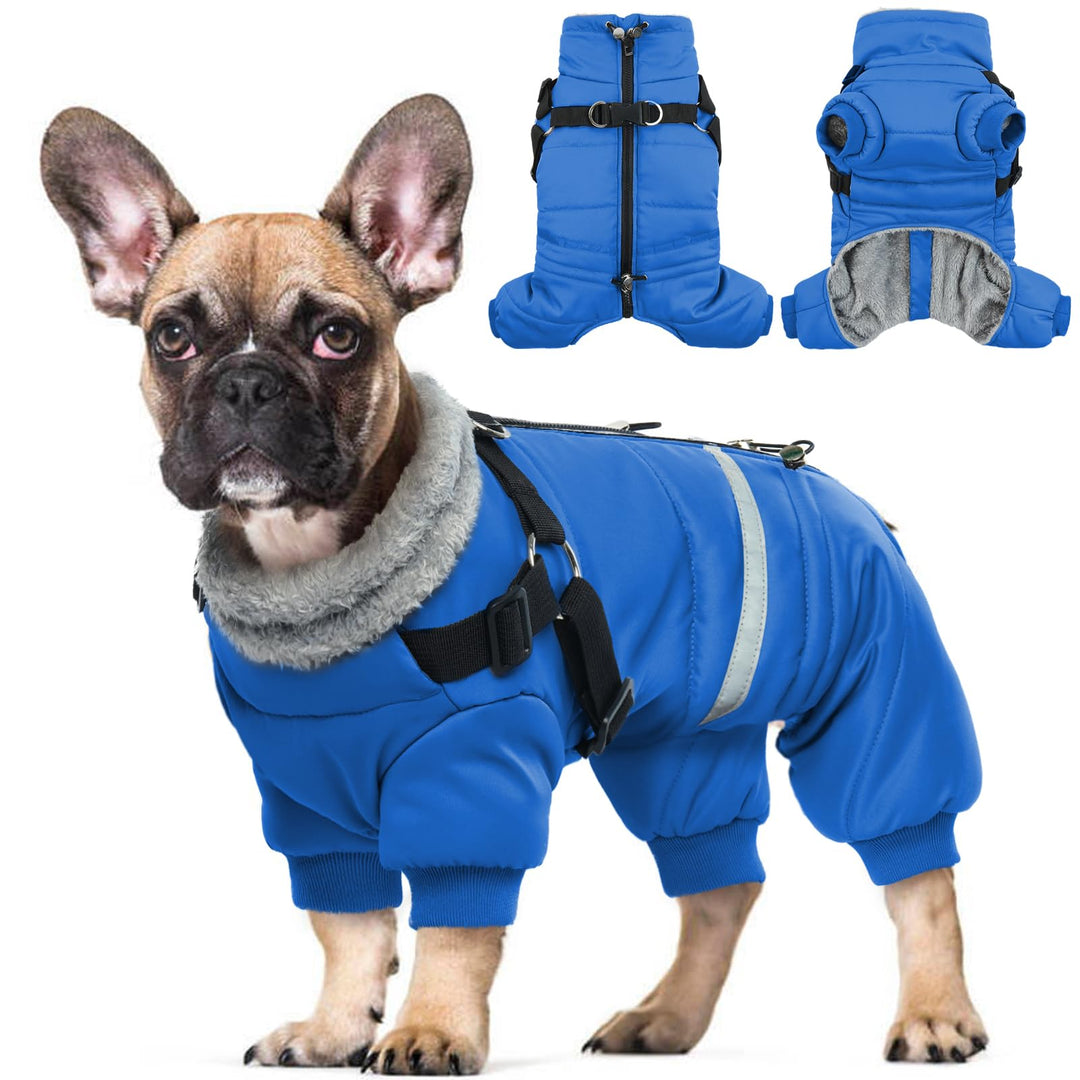 Wasserdichter Hundemantel, Hundejacke mit Geschirr, Wintermantel Hund für kleine Mittel Grosse Hunde