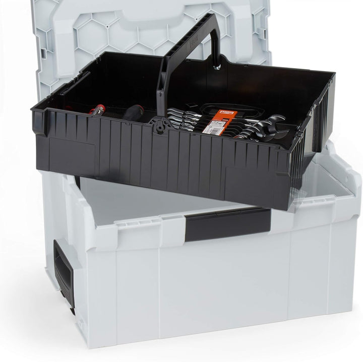 Bosch Sortimo L-BOXX 374 Grösse 4 anthrazit | mit Einhängeeinsatz schwarz | Transportsystem Werkzeug