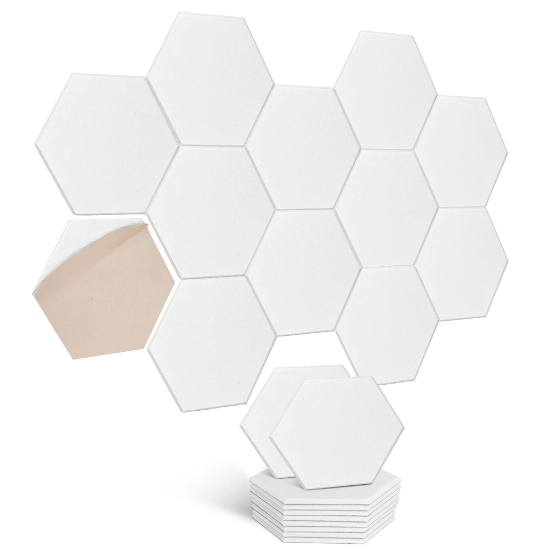 Hexagon Akustikplatten selbstklebend 24 Stück I Schallabsorber Schallschutz mit hoher Dichte für Wan