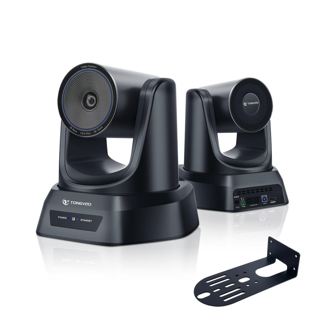TONGVEO PTZ Kamera mit KI-Auto-Tracking, 3X optischem Zoom, Konferenzraum-Kamera, HDMI/USB 3.0, 60 f