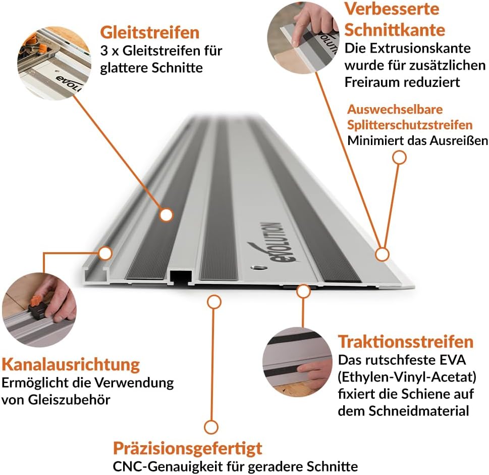Evolution ST1400-G2 Führungsschiene Kreissägen Universal passend für die meisten Marken Makita, Meta