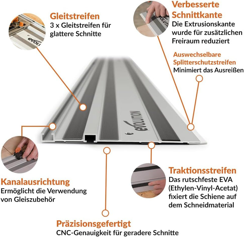 Evolution ST1400-G2 Führungsschiene Kreissägen Universal passend für die meisten Marken Makita, Meta