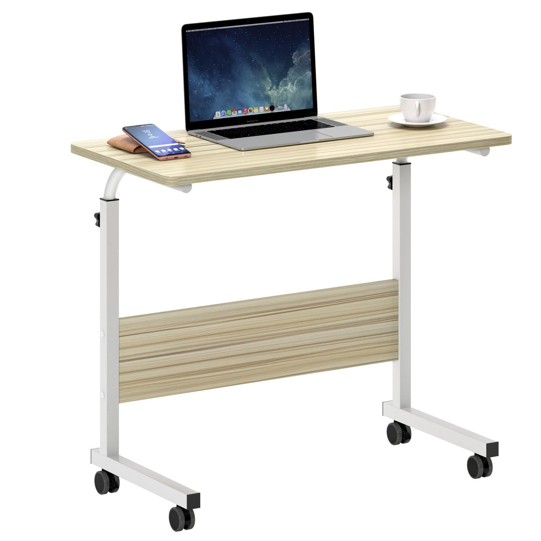 SogesHome Laptoptisch Beistelltisch PC Tisch Notebook Sofatisch Laptopständer mit Rollen,80 x 40 cm,