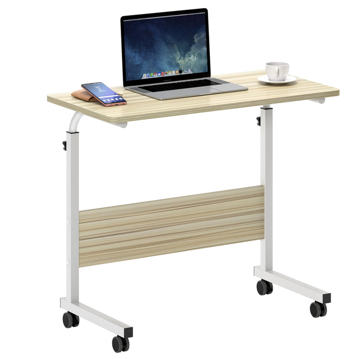 SogesHome Laptoptisch Beistelltisch PC Tisch Notebook Sofatisch Laptopständer mit Rollen,80 x 40 cm,