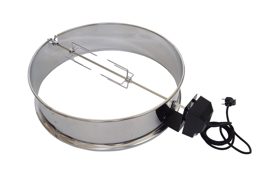 JX Premium Edelstahl Drehspiess für 57 cm Kugelgrills – Kompatibel mit Weber Master-Touch, One-Touch
