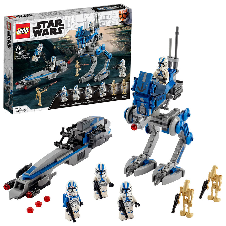 LEGO 75280 Star Wars Clone Troopers der 501. Legion, Bauset mit Kampfdroiden und at-RT Walker Single