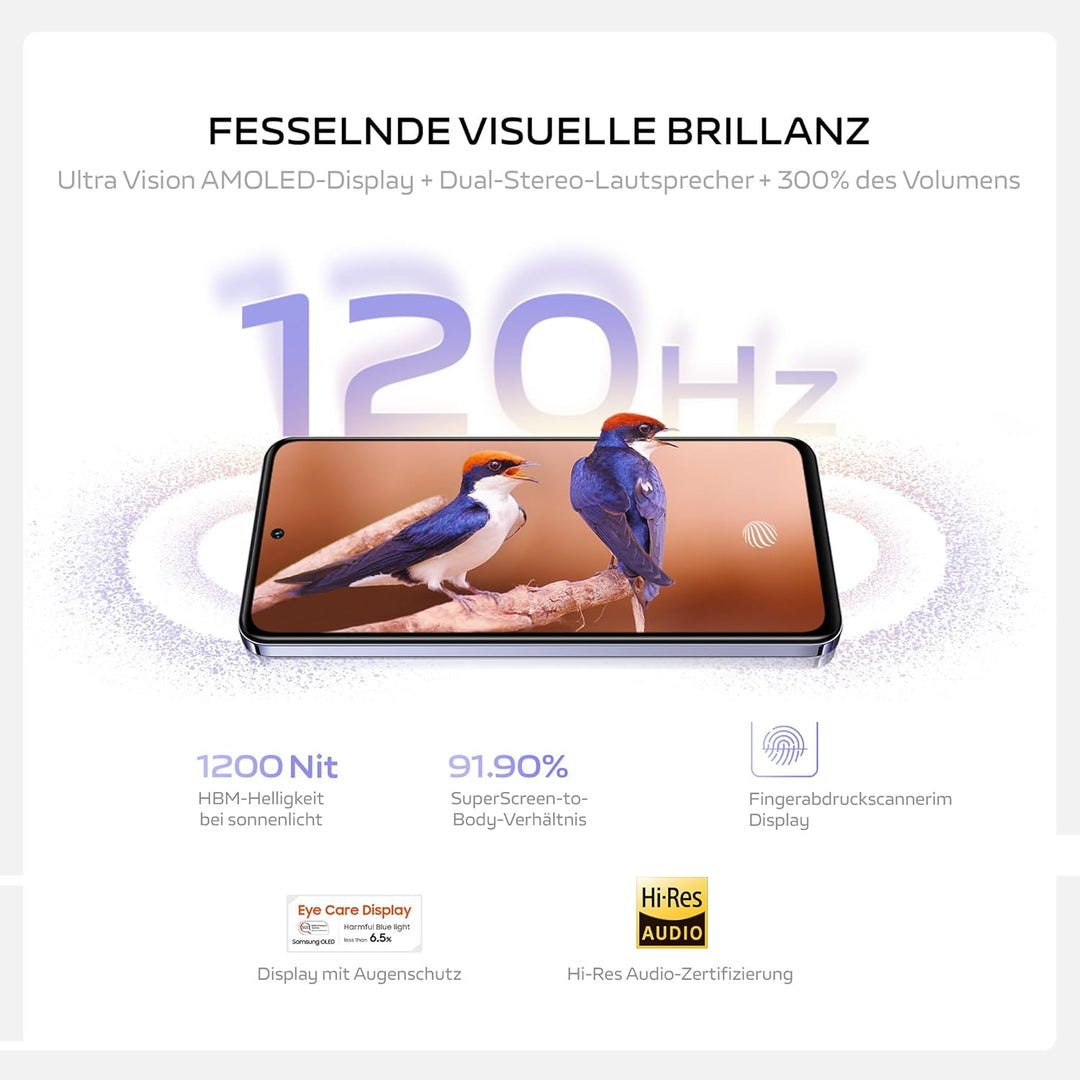 VIVO V40 SE 4G Smartphone, 8GB + 256GB Android-Handy, 6,67 Zoll 120Hz AMOLED Bildschirm, 50MP Hauptk