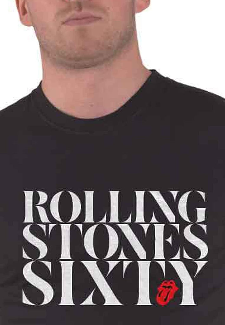 The Rolling Stones T Shirt Sixty Chic Band Logo Nue offiziell Herren Schwarz, S