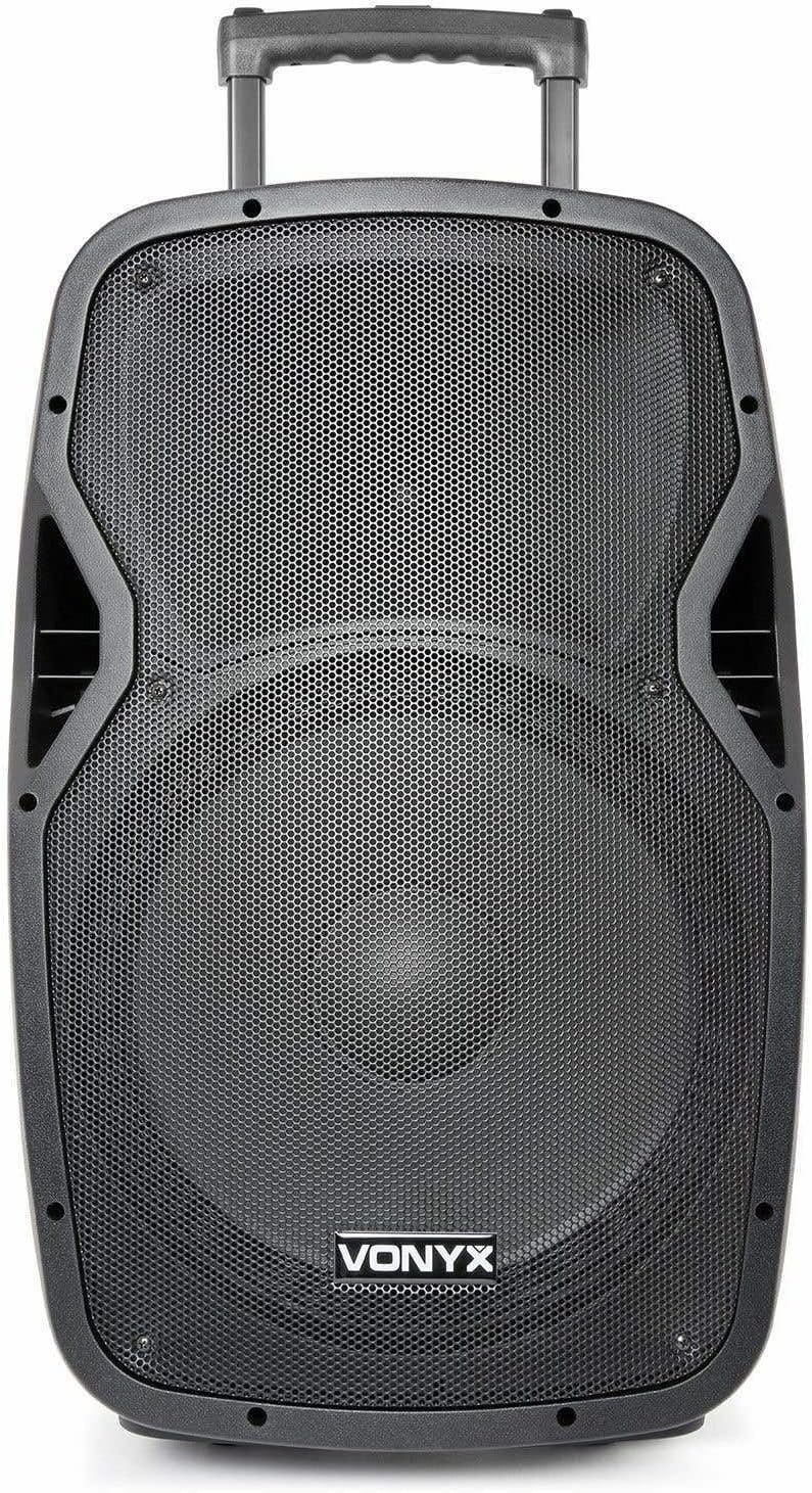 Vonyx AP1500PA - Mobile PA Anlage, Partybox Bluetooth mit Akku, 800 Watt Party Lautsprecher mit Mikr