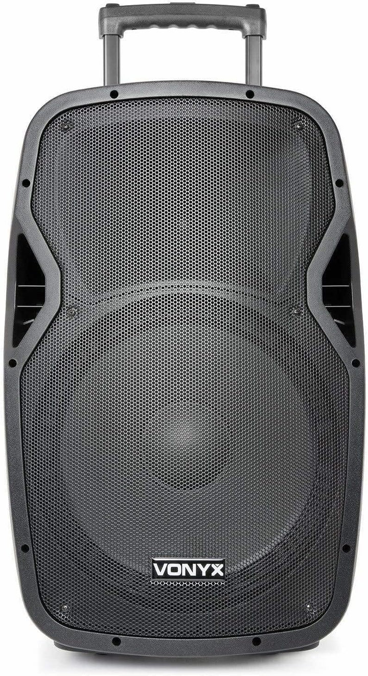 Vonyx AP1500PA - Mobile PA Anlage, Partybox Bluetooth mit Akku, 800 Watt Party Lautsprecher mit Mikr